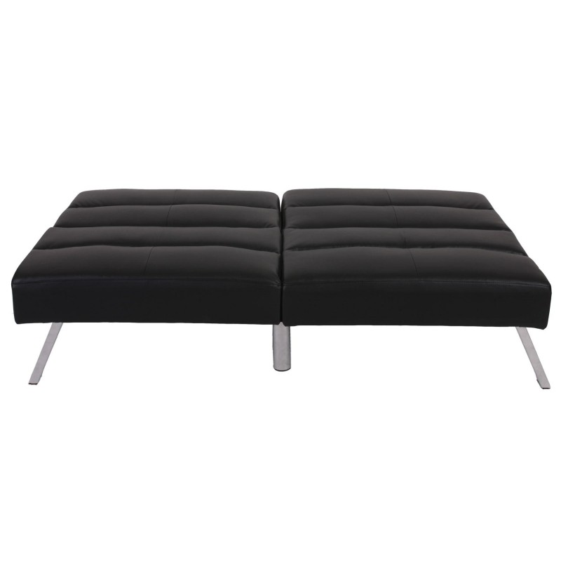 Sofá plegable de 3 plazas ROMEO, muy versátil y cómodo, en piel color negro