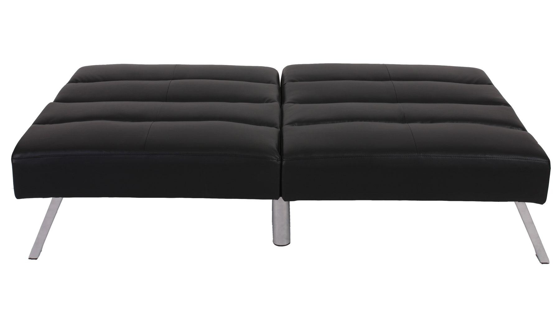Sofá Plegable 3 Plazas ROMEO, Muy Versátil y Cómodo, En Piel, Color Negro