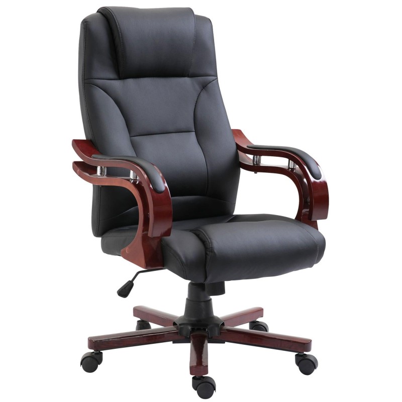 Sillón de oficina LIVERPOOL, gran acolchado en negro