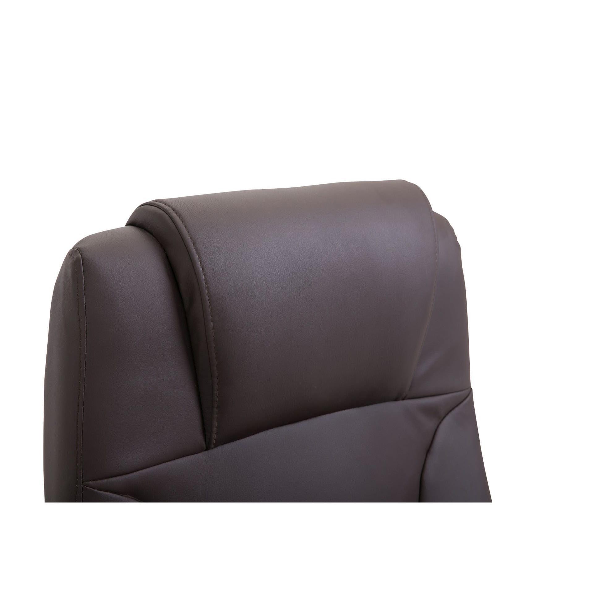 Sillón de oficina LIVERPOOL, gran acolchado y máximo confort, Diseño único en madera, en piel color negro