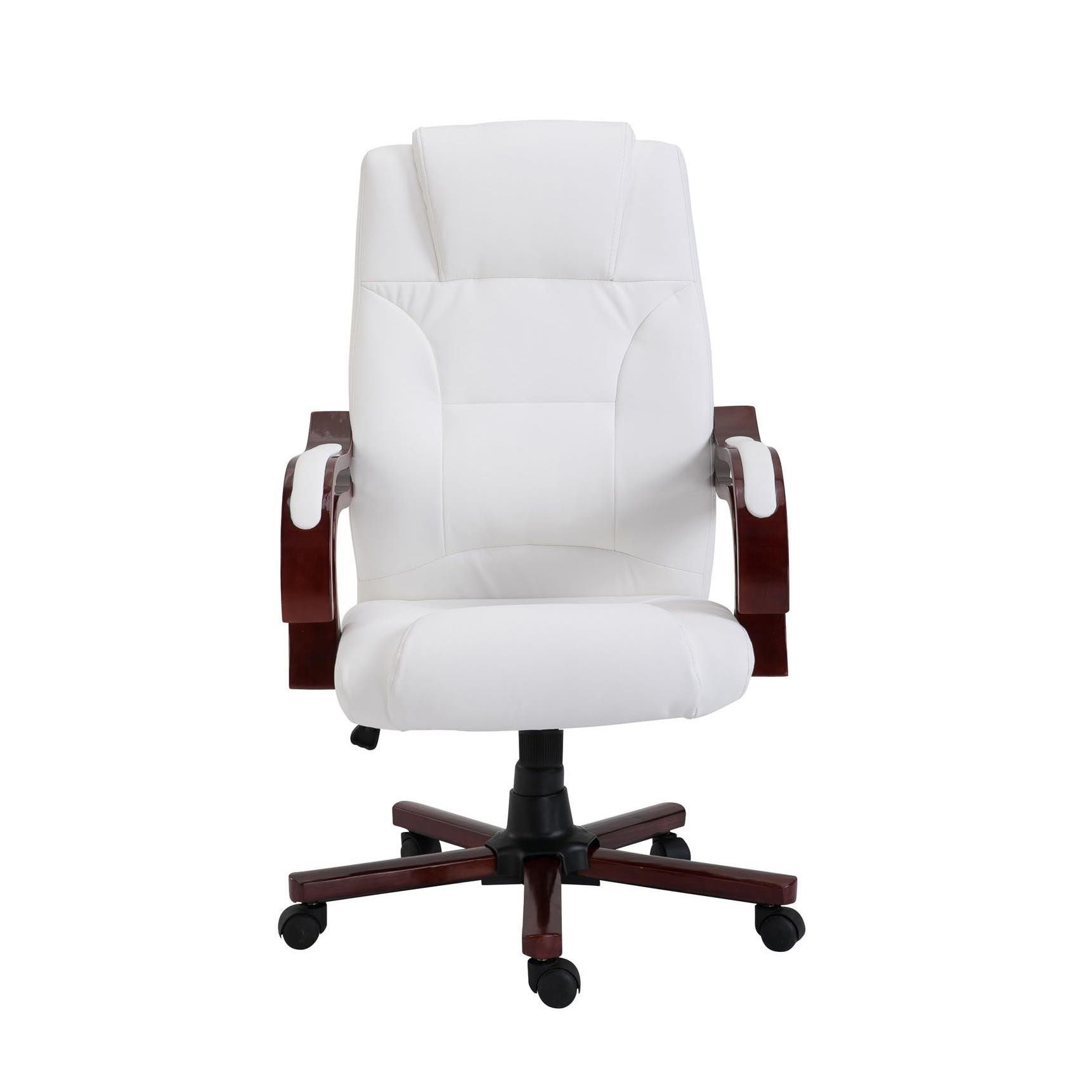 Sillón de oficina LIVERPOOL, gran acolchado y máximo confort, Diseño único en madera, en piel color negro