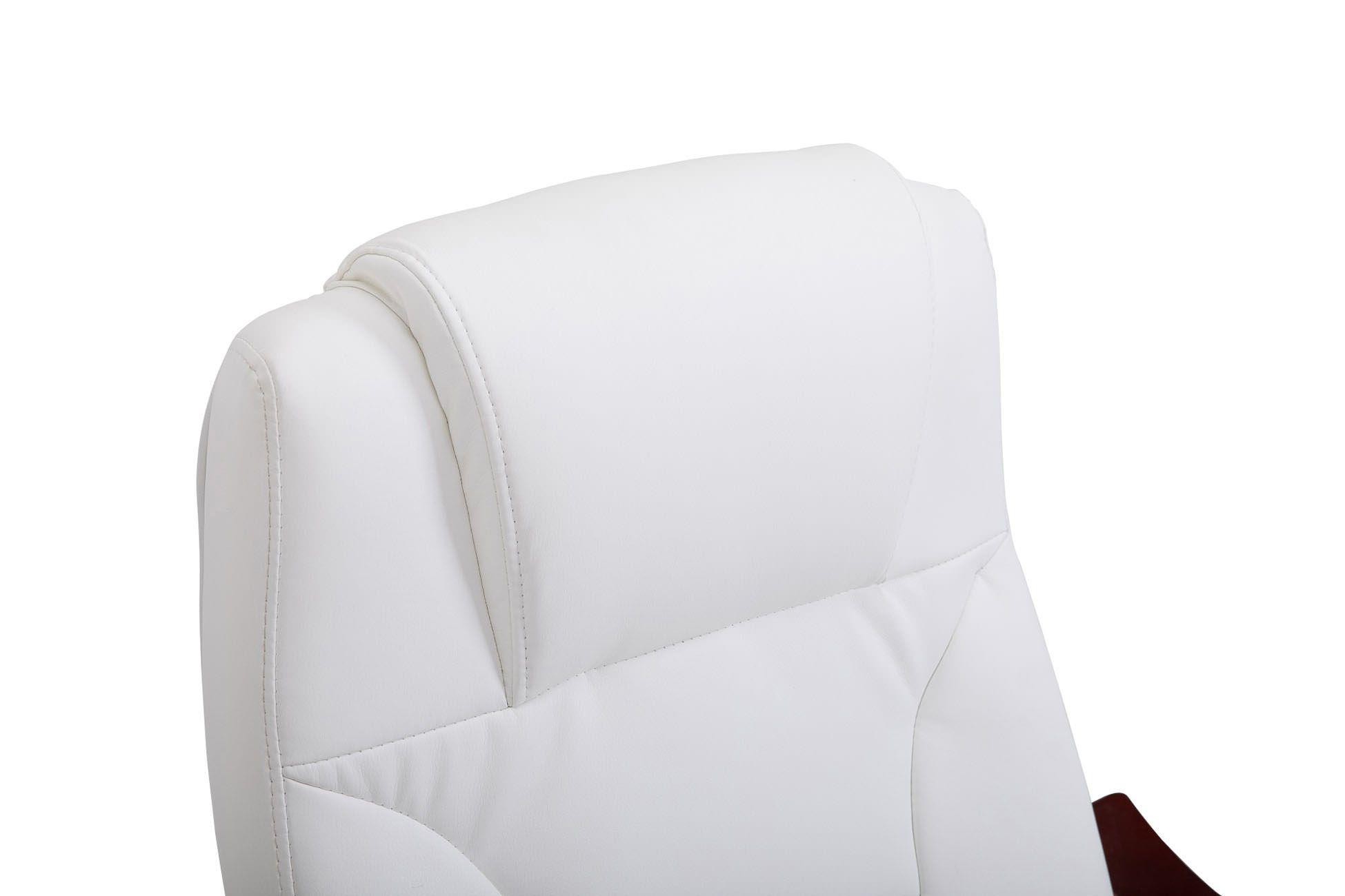 Sillón de oficina LIVERPOOL, gran acolchado y máximo confort, Diseño único en madera, en piel color negro