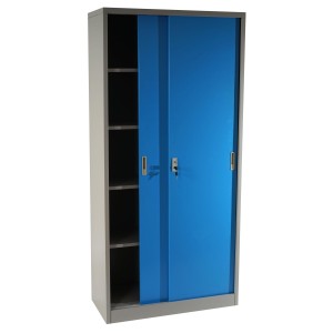 Armario archivador OLSEN PUERTAS CORREDERAS, gran capacidad y máxima robustez, color azul