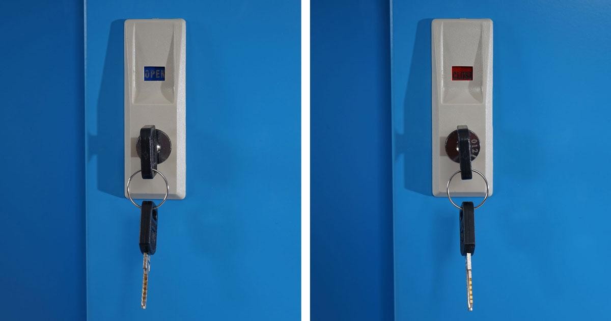 Armario Archivador OLSEN PUERTAS CORREDERAS, 180x85x40cm, en Acero, Color Azul
