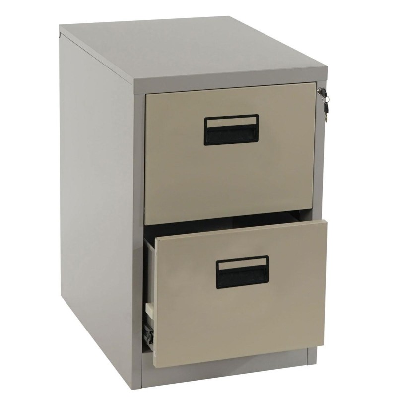 Archivador EDWIN 2 CAJONES, gran capacidad de almacenaje, en chapa de acero, color beige