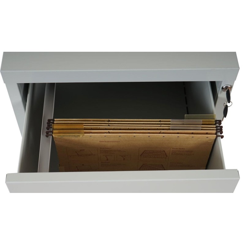 Archivador EDWIN 2 CAJONES, gran capacidad de almacenaje, en chapa de acero, color beige