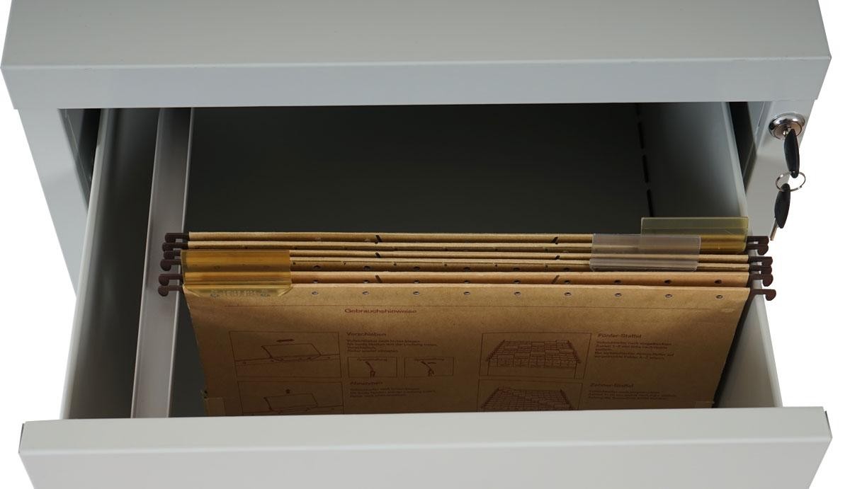 Archivador EDWIN 2 CAJONES, 73x46x62cm, Muy robusto, en Metal, Color Beige