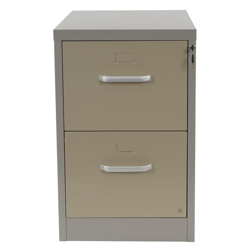 Archivador EDWIN 2 CAJONES (Asas), gran capacidad de almacenaje, en chapa de acero, color beige