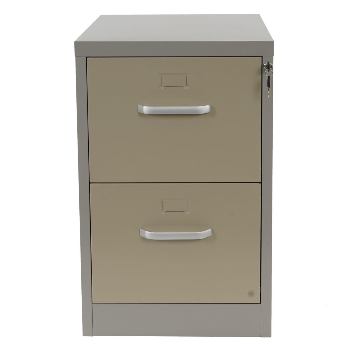 Archivador EDWIN 2 CAJONES (Asas), 73x46x62cm, Muy robusto, en Metal, Color Beige