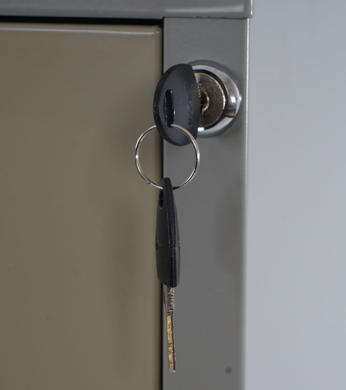 Archivador EDWIN 2 CAJONES (Asas), 73x46x62cm, Muy robusto, en Metal, Color Beige