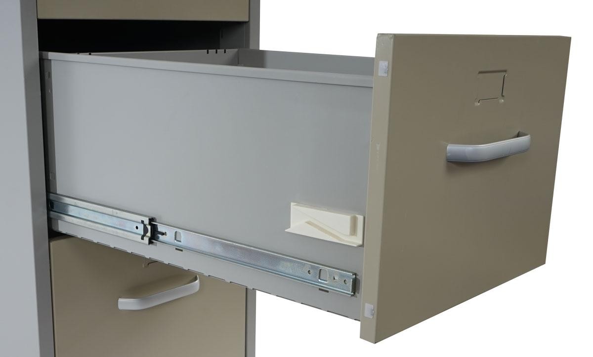 Archivador EDWIN 3 CAJONES (Asas), 103x46x62cm, Muy robusto, en Metal, Color Beige