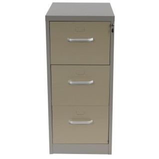 Archivador EDWIN 3 CAJONES (Asas), gran capacidad de almacenaje, en chapa de acero, color beige 2