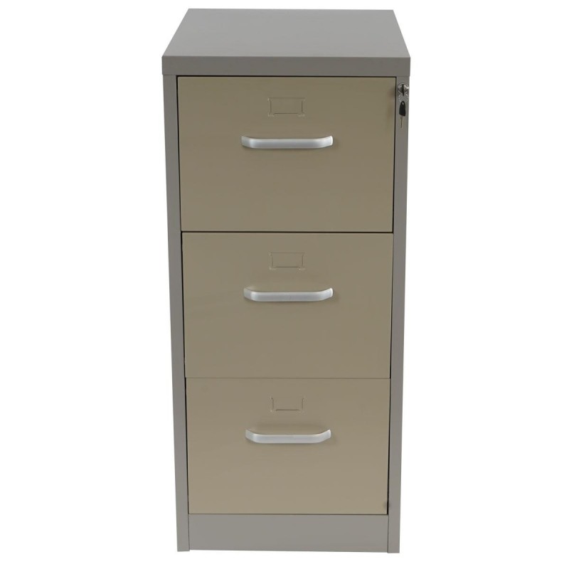 Archivador EDWIN 3 CAJONES (Asas), gran capacidad de almacenaje, en chapa de acero, color beige