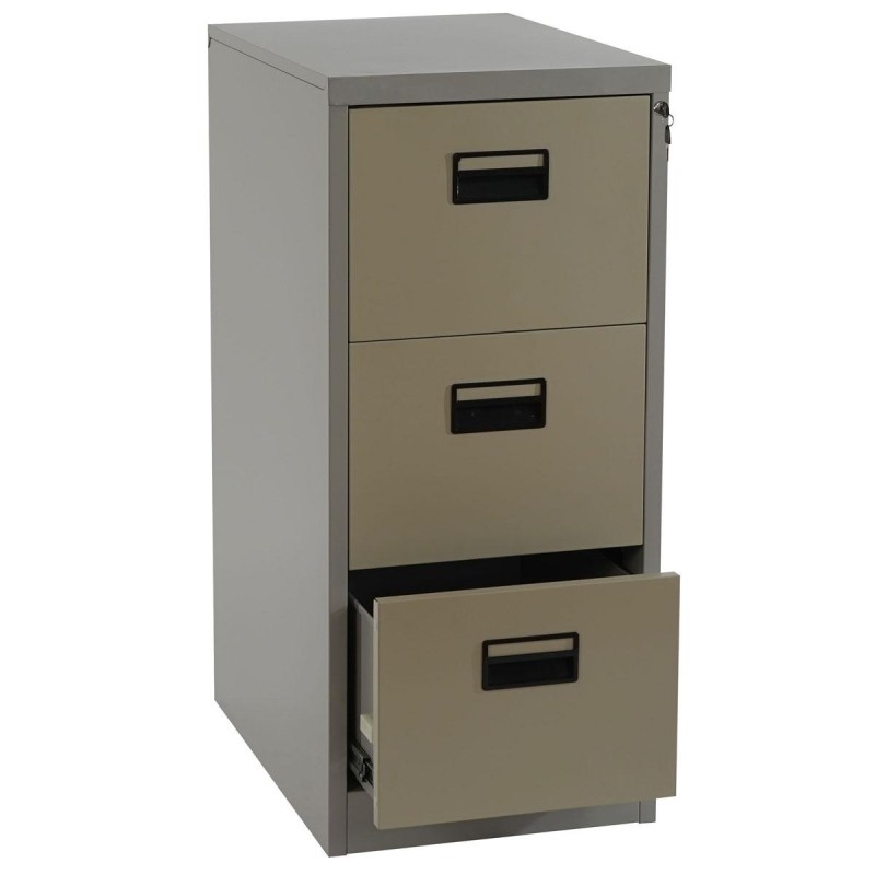 Archivador EDWIN 3 CAJONES, gran capacidad de almacenaje, en chapa de acero, color beige