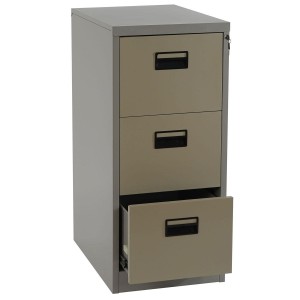 Archivador EDWIN 3 CAJONES, gran capacidad de almacenaje, en chapa de acero, color beige