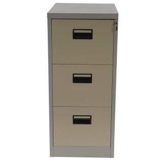 Archivador EDWIN 3 CAJONES, gran capacidad de almacenaje, en chapa de acero, color beige 2