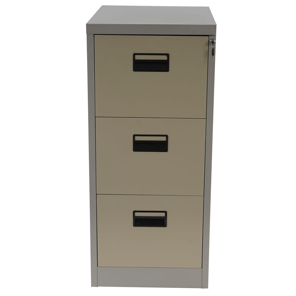 Archivador EDWIN 3 CAJONES, 103x46x62cm, Muy robusto, en Metal, Color Beige