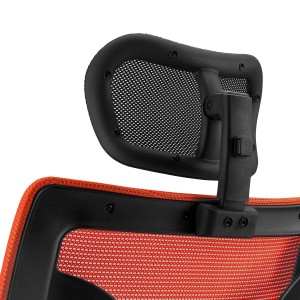 Silla de Oficina Ergonomica, LAMBO, con cabecero y soporte lumbar, en negro