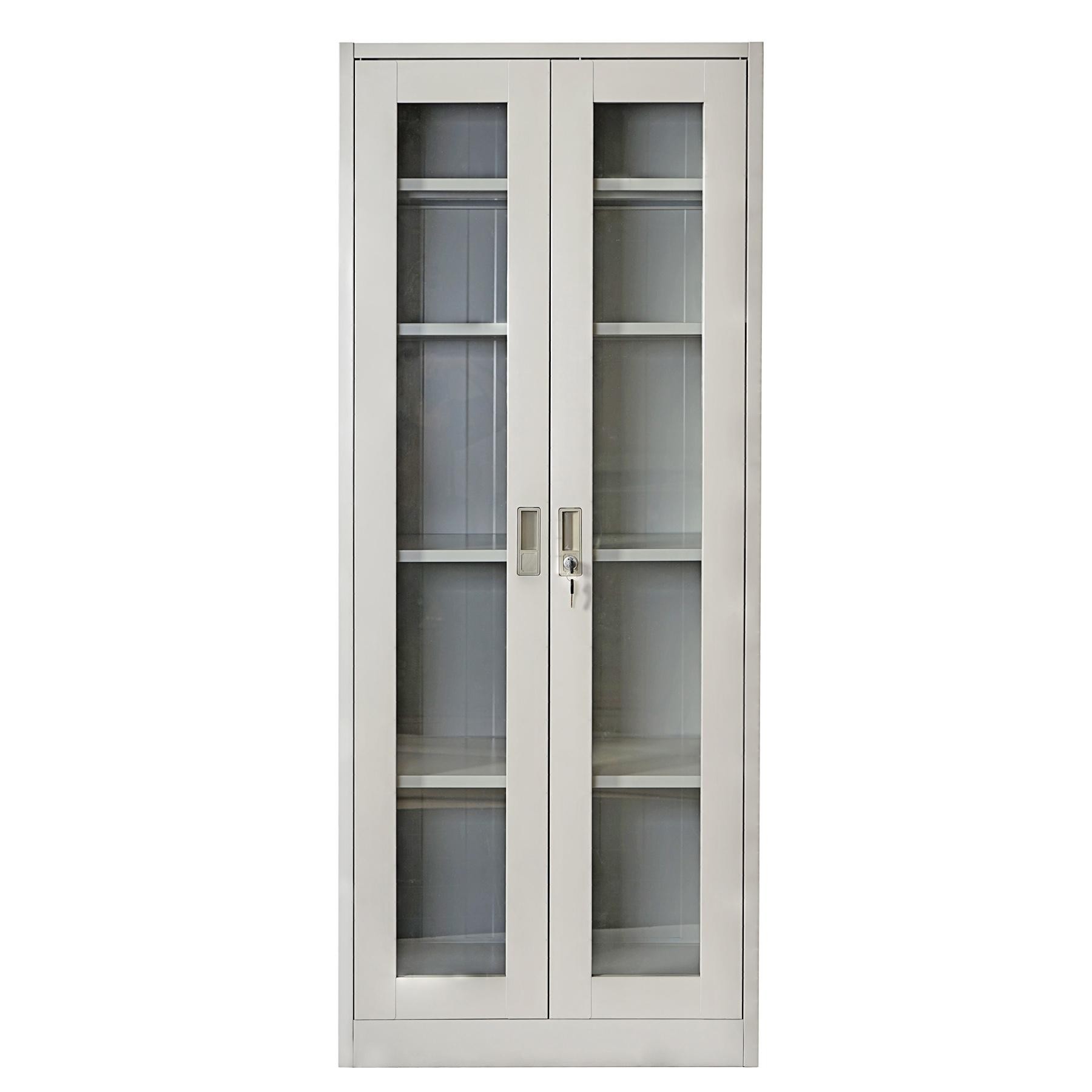 Armario Archivador HALVAR 2 PUERTAS (Gran Cristal), 170x70x39cm, en Acero, Color Gris Claro