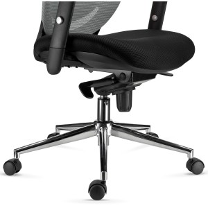 Silla de Oficina Ergonomica, LAMBO, con cabecero y soporte lumbar, en negro