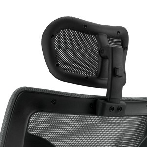 Silla de Oficina Ergonomica, LAMBO, con cabecero y soporte lumbar, en negro