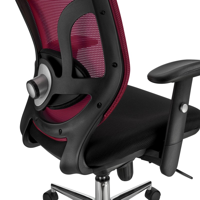 Silla de Oficina Ergonomica, LAMBO, con cabecero y soporte lumbar, en negro