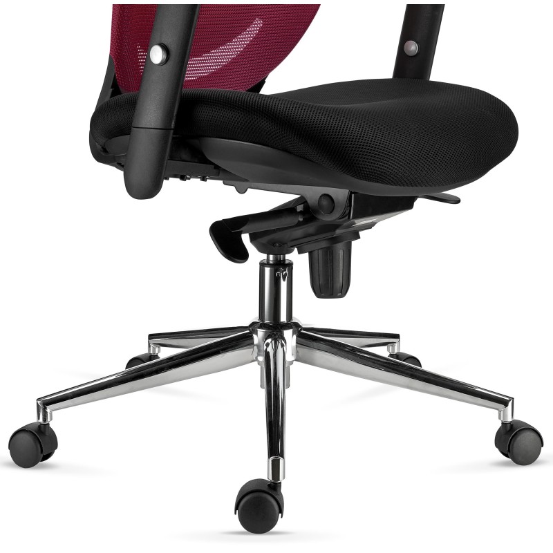 Silla de Oficina Ergonomica, LAMBO, con cabecero y soporte lumbar, en negro