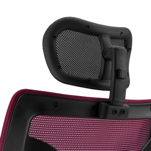 Silla de Oficina Ergonomica, LAMBO, con cabecero y soporte lumbar, en negro