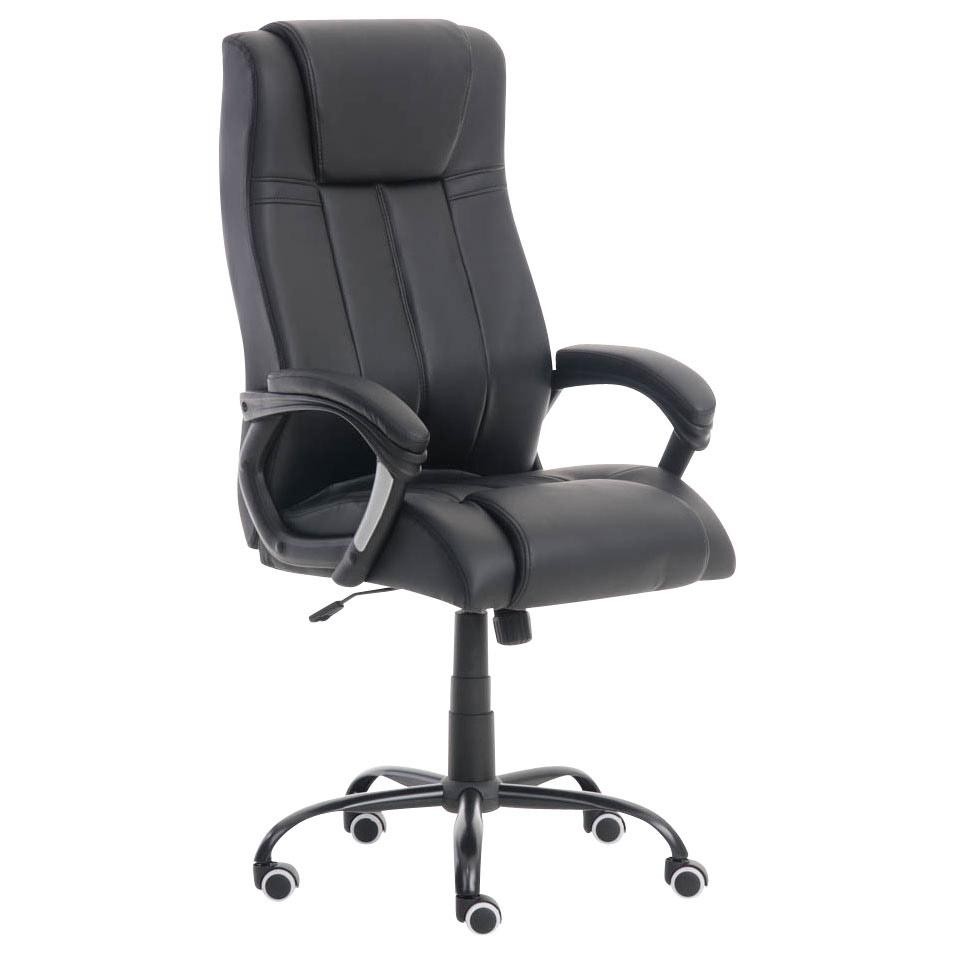 Sillón de oficina CONDOR, excelente acolchado, muy robusta, en piel color negro