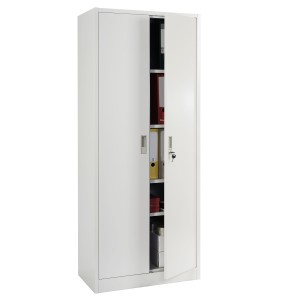 Armario archivador HALVAR 2 PUERTAS (Cristal), gran capacidad y máxima robustez, color gris claro
