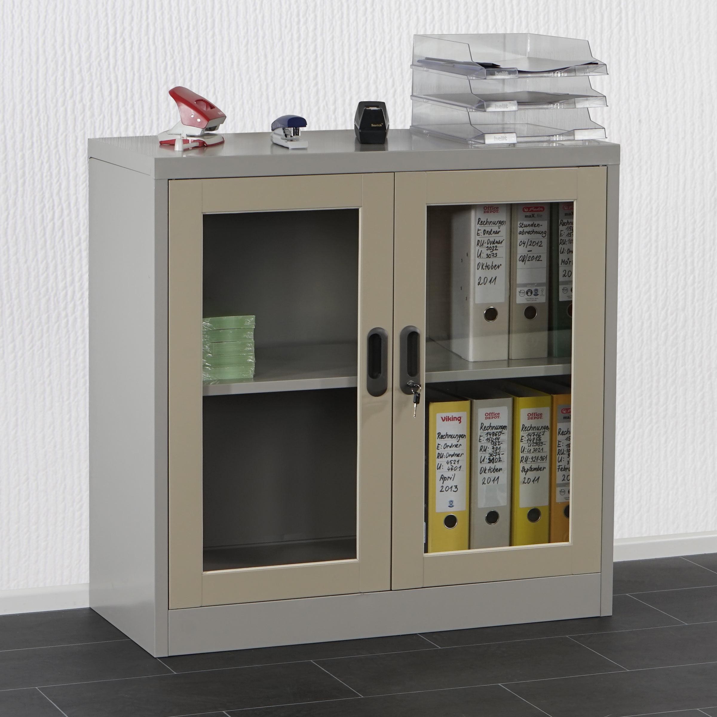 Armario Archivador JAKOB, 90x90x40cmcm, Robusto y Versátil, en Acero, Color Gris
