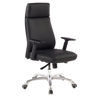 Sillón de oficina TRINIDAD, elegante diseño, en piel negra