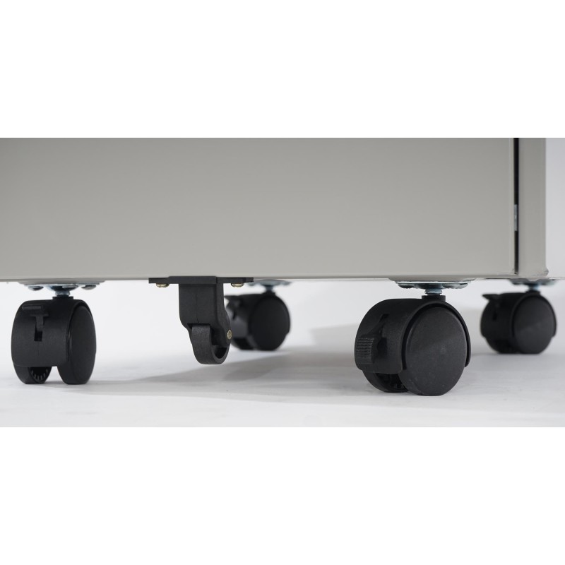 Archivador con ruedas KNUT, en metal, color gris