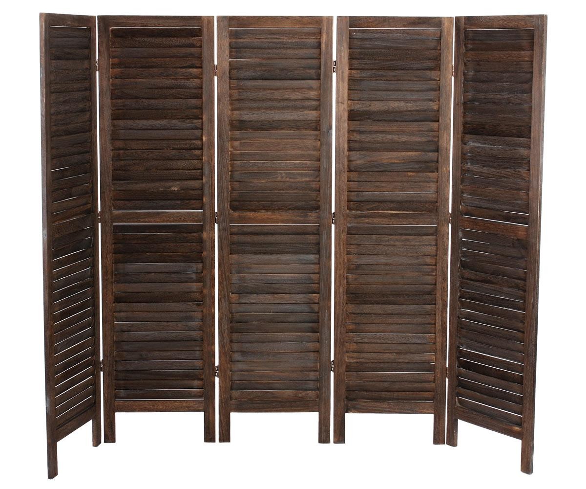 Biombo de Madera LEO, Diseño Vintage Muy Bonito, 170x228x2cm, Color Marrón