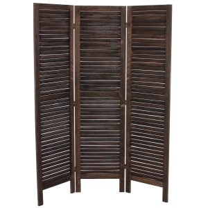 Biombo de madera LEO 170x138x2cm, muy elegante, color marrón