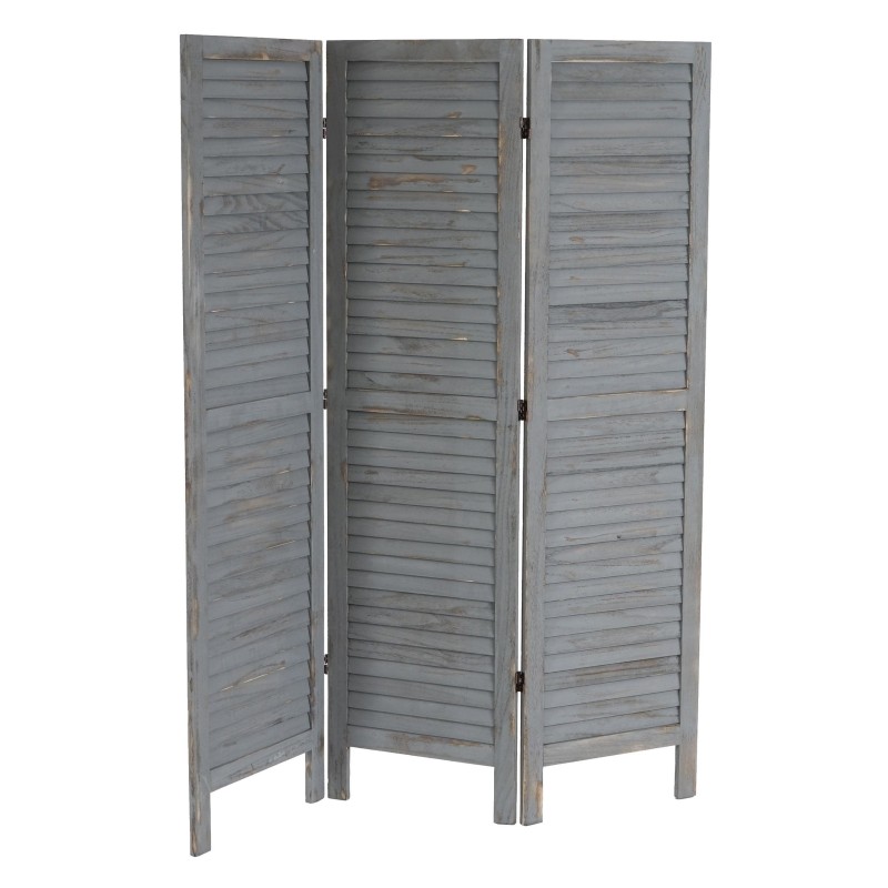 Biombo de madera LEO 170x138x2cm, muy elegante, color marrón
