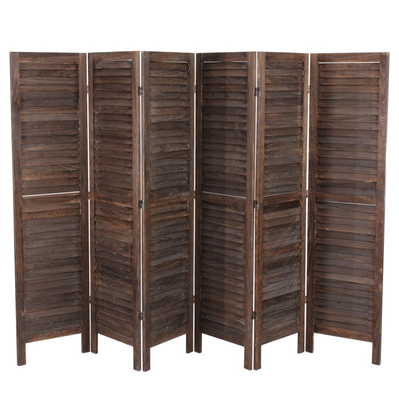 Biombo de madera LEO,170x276x2cm, muy elegante, color marrón