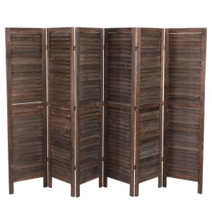 Biombo de madera LEO,170x276x2cm, muy elegante, color marrón