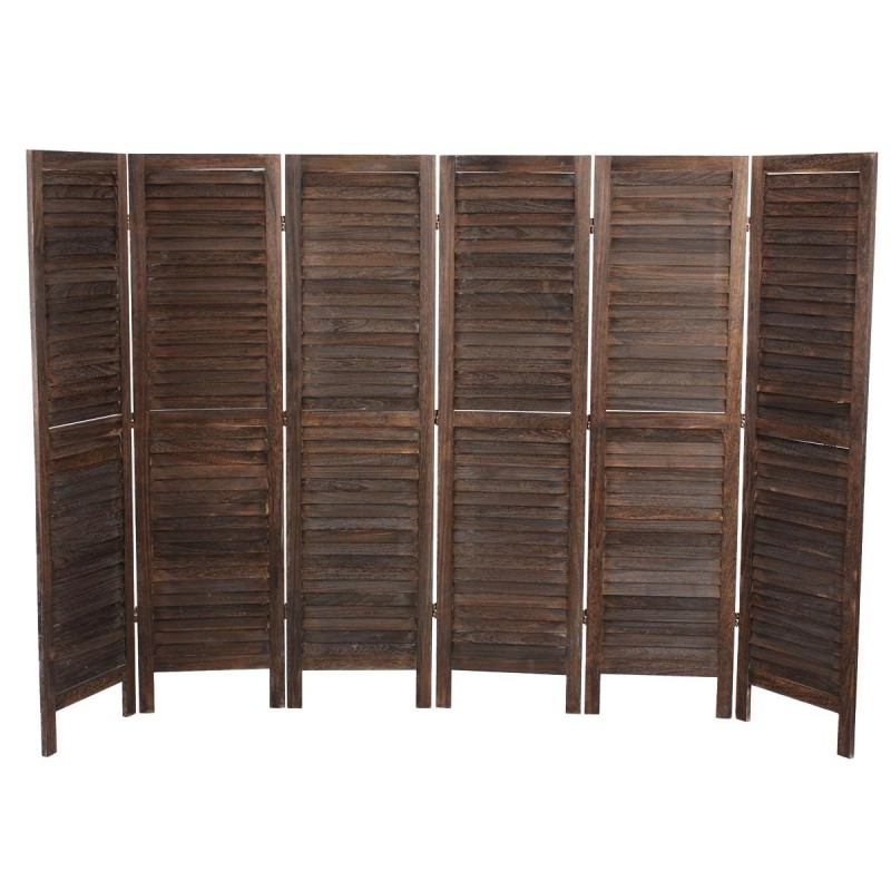 Biombo de madera LEO,170x276x2cm, muy elegante, color marrón
