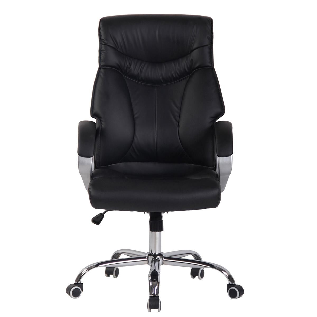Silla de oficina KIMI, gran respaldo ergonómico con doble acolchado , en piel color Negro
