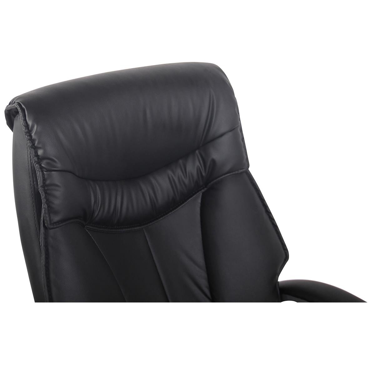 Silla de oficina KIMI, gran respaldo ergonómico con doble acolchado , en piel color Negro