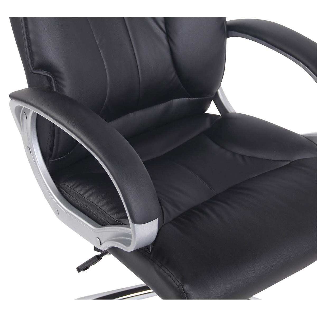 Silla de oficina KIMI, gran respaldo ergonómico con doble acolchado , en piel color Negro