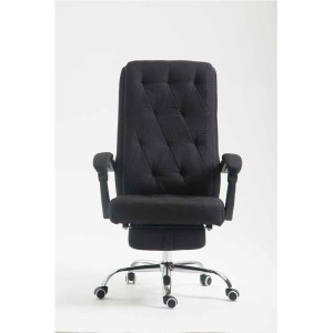 Sillón de Oficina BENETY TELA, Reposapiés Extensible, color Negro