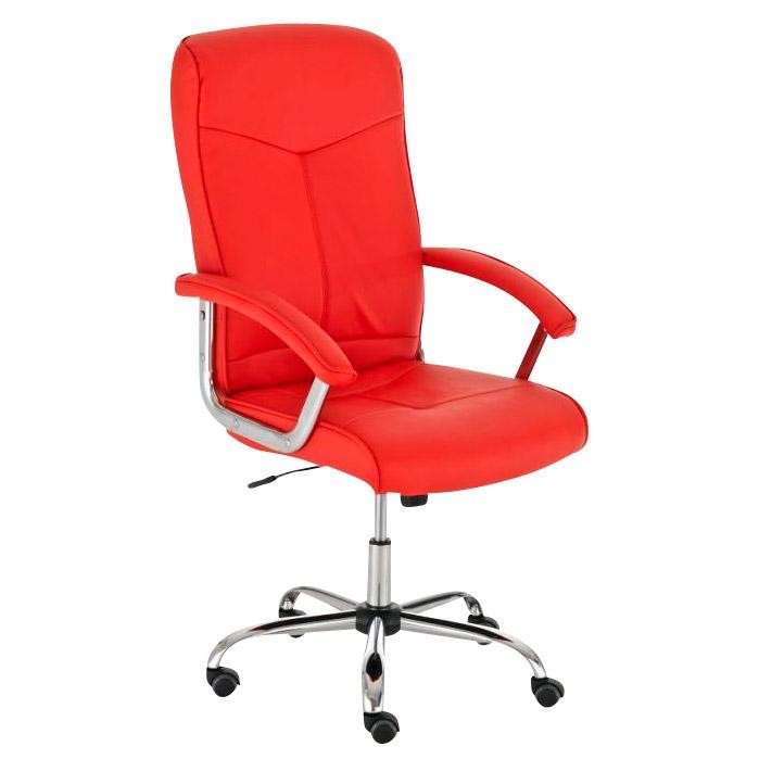 Silla de oficina BARNI, muy robusta, estructura metálica, mecanismo basculante, en piel color Negro