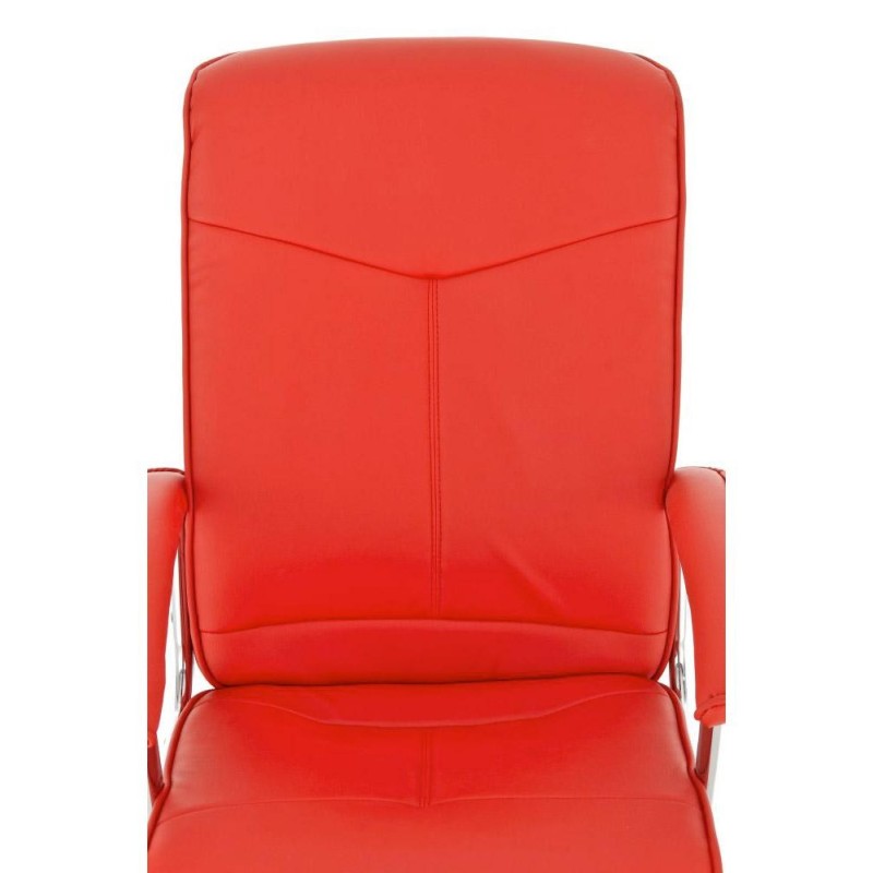 Sillón de oficina BARNI, estructura metálica, en piel color Negro