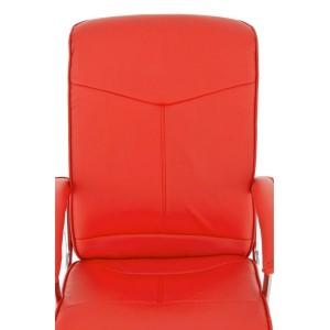 Sillón de oficina BARNI, estructura metálica, en piel color Negro