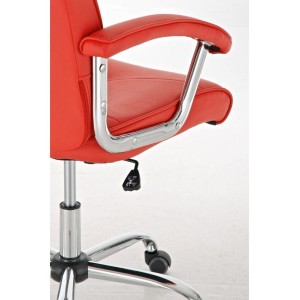 Sillón de oficina BARNI, estructura metálica, en piel color Negro