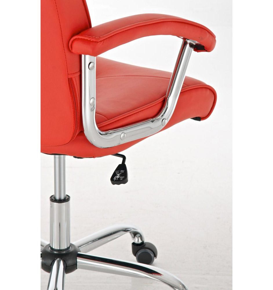 Silla de oficina BARNI, muy robusta, estructura metálica, mecanismo basculante, en piel color Negro