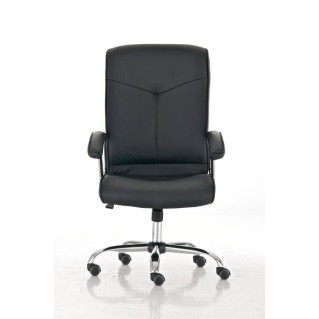 Sillón de oficina BARNI, estructura metálica, en piel color Negro 2