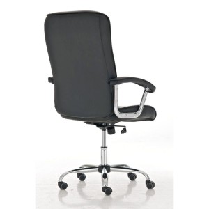 Sillón de oficina BARNI, estructura metálica, en piel color Negro